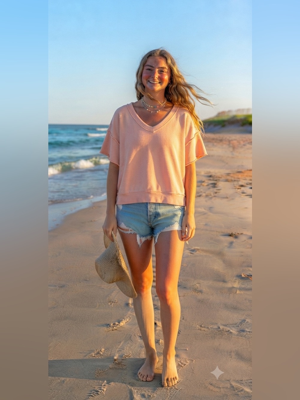We The Free Blush Pink Knit Top